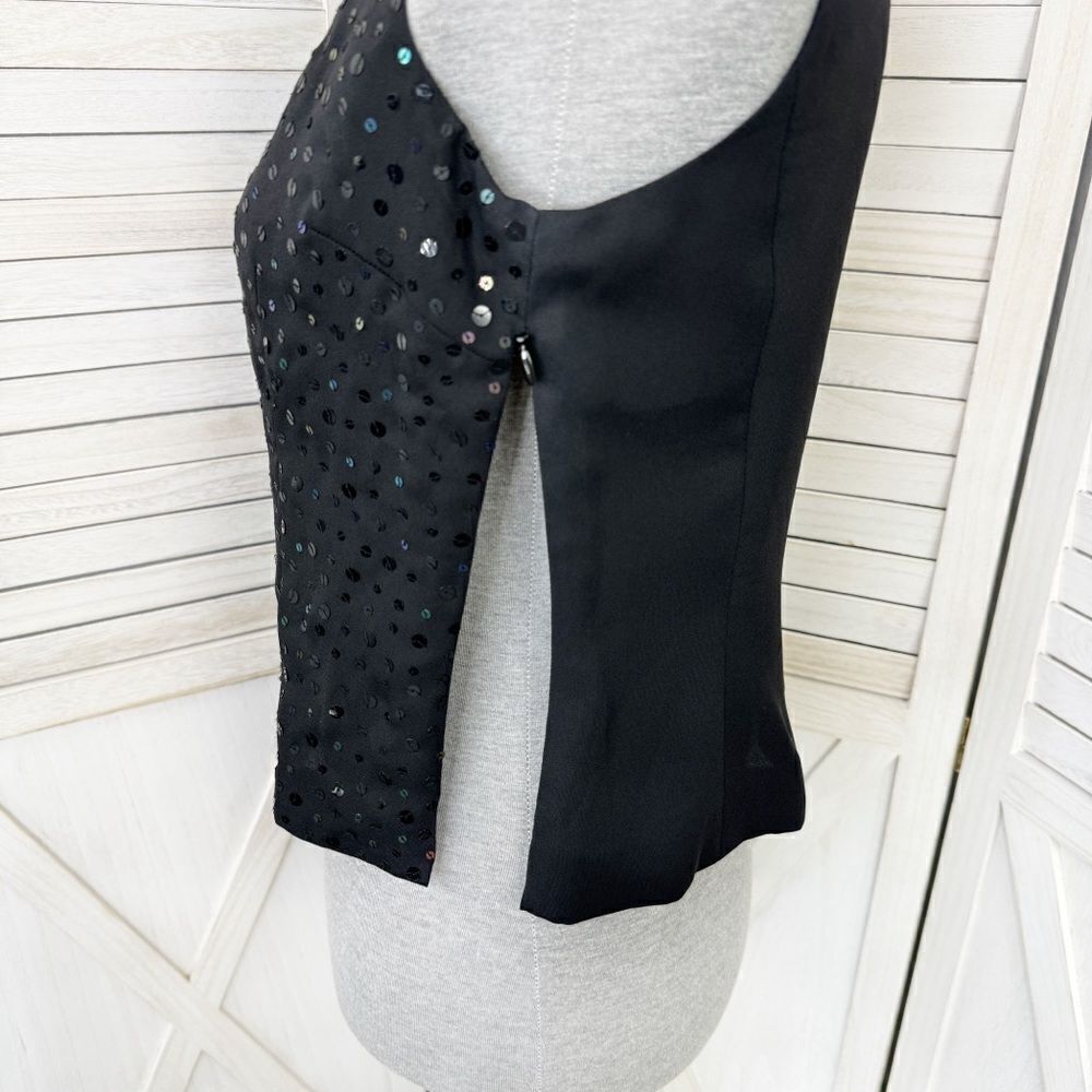 Kasper Petites Sequin Front Camisole Tank Top‎ Black Size 2P Party Evening - Picture 6 of 12